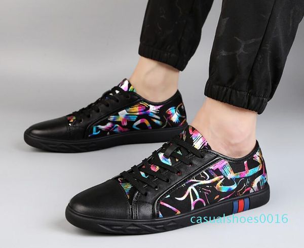 

spring autumn mens loafers men shoes casual fashion male lace flower shoes mens genuine leather flat leather design shoes for men 38-46 c16, Black