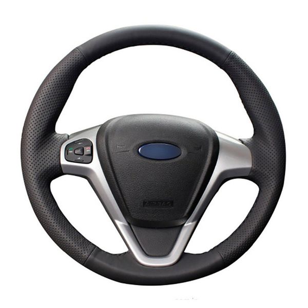 

diy customized pu steering wheel stitch on wrap cover for ford fiesta