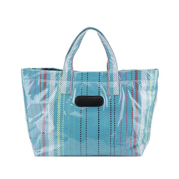 

quality summer beach bag pvc shopping bag clear transparent tote handle bags fashion grocery waterproof handbag