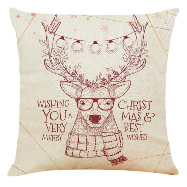 

45x45cm pillowcases santa claus elk throw pillow case covers merry christmas cushion cover cotton linen xmas decorative