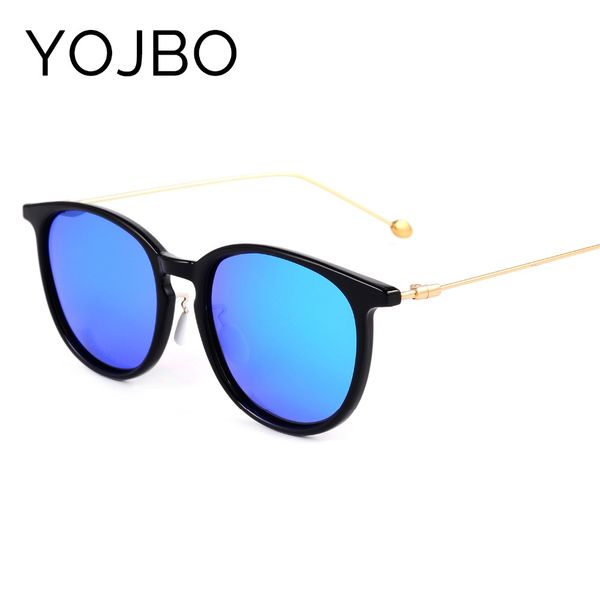 

yojbo polarized sunglasses women brand 2019 round polycarbonate mirror black female sun glasses 100% uv vintage designer ladies, White;black