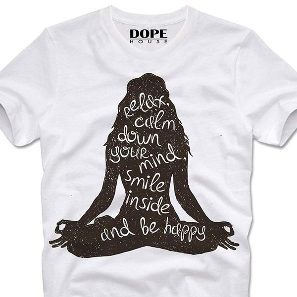 

dopehouse t shirt yogatraining india spiritual indien meditation chakra om aum aom zen boho man boy t shirt, White;black