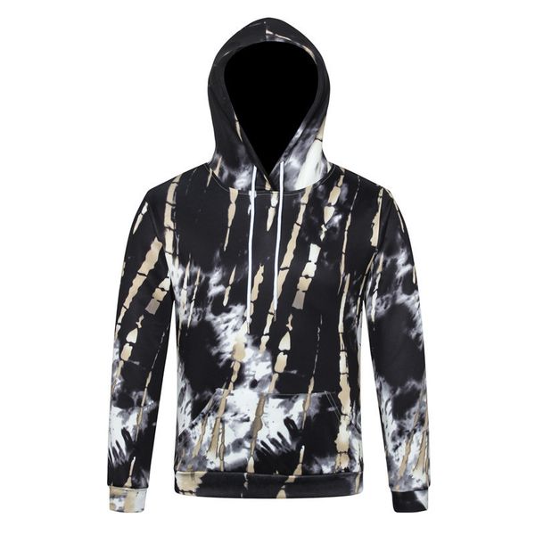 

мужская дизайнерская галстук-окрашенная 3d трехмерная с капюшоном хэллоуин кости ротанга мужчины и женщины толстовки печатный свитер с длинн, Black