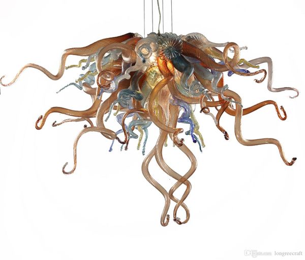 

new arrival romantic art glass chandeliers multicolor living room decor led light source hand blown glass pendant chandeliers