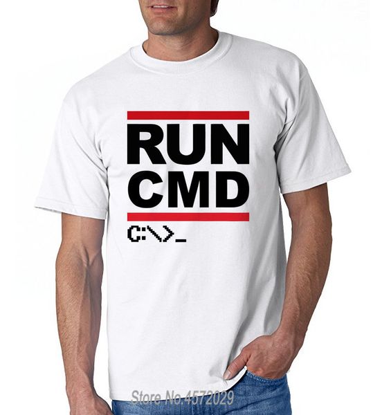 

runer cmd computer programmer t-shirt 100% cotton geek nerd funny gift t-shirt summer style men t shirt letter sbz4033, White;black