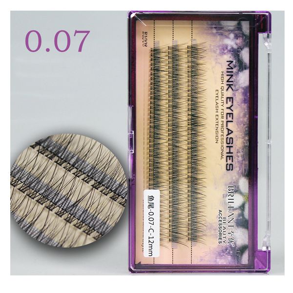 

mink natural individual lashes extension c 0.07 handmade false eyelashes fish tail curl cluster lash eyelashes eye makeup tool