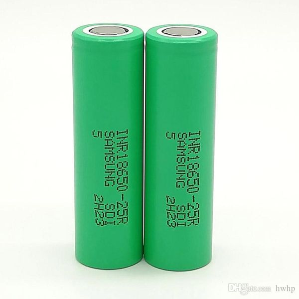 

300pcs 100% inr 25r 18650 battery 2500mah imr 3.7v for lg sony samsung rechargable lithium batteries cell