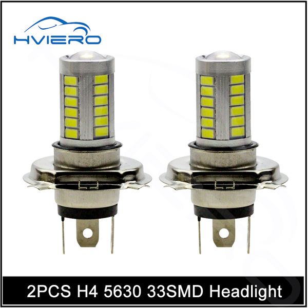 

2pcs white h4 led bulb 5630 33smd 8w 33 smd car light 12v drl daytime runing traffic light driving lights fog b