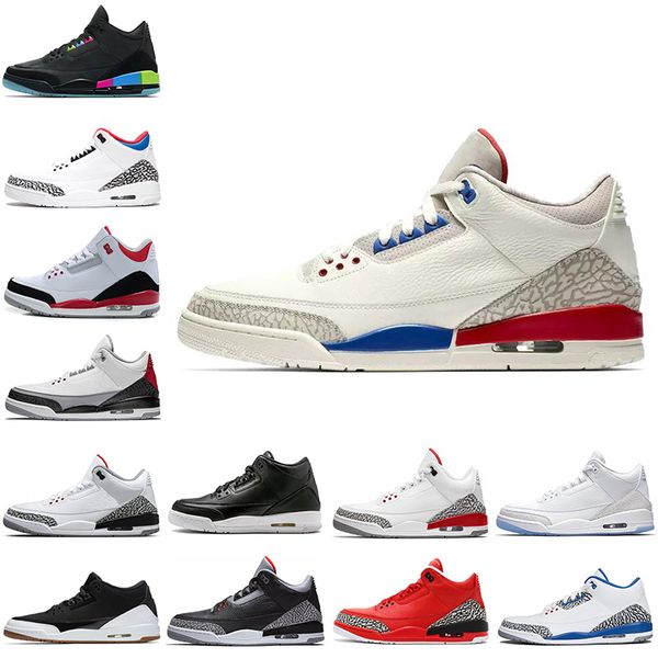 

jth basketball shoes air jordan retro 3 tinker pure white fire red grateful cyber monday men designer sports sneakers 7-13