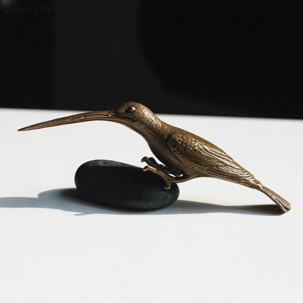 

solid brass good luck big bono woodpecker hummingbird pendant vintage copper animal models charms pen holder desk decorations, Silver