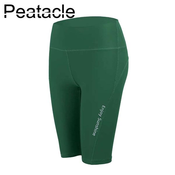 

peatacle new 2020 high waist fitness pants women running quick dry sports shorts yoga gym leggings tummy control polyester, White;red