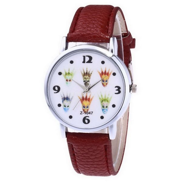

women quartz watch adjustable leather belt round dial wristwatch lovers' gifts ll@17, Slivery;brown