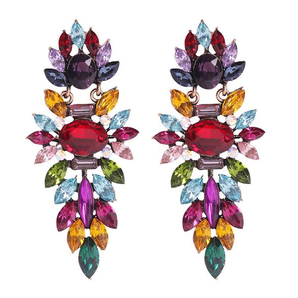 

европейский и американский стиль преувеличен мода темперамент геометрическая полный бриллиантовых серег женского elegant light luxury high-e, Golden