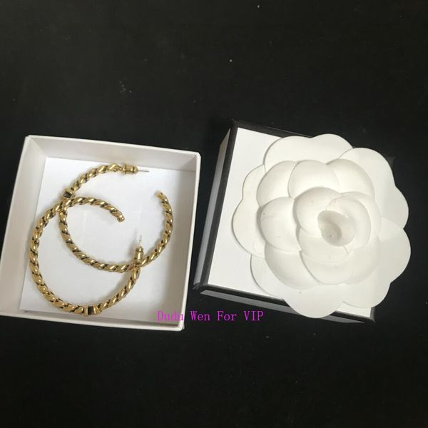 

новая мода matel обруч серьги роскошные ювелирные аксессуары с rhineston символ моды ретро ушной дизайнер серьги подарок с коробкой