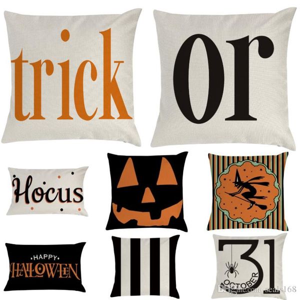 

new linen throw halloween trick pumpkin pillow case pillow cover for car sofa cushion pillowscase home decoration 13 styles hh9-2423
