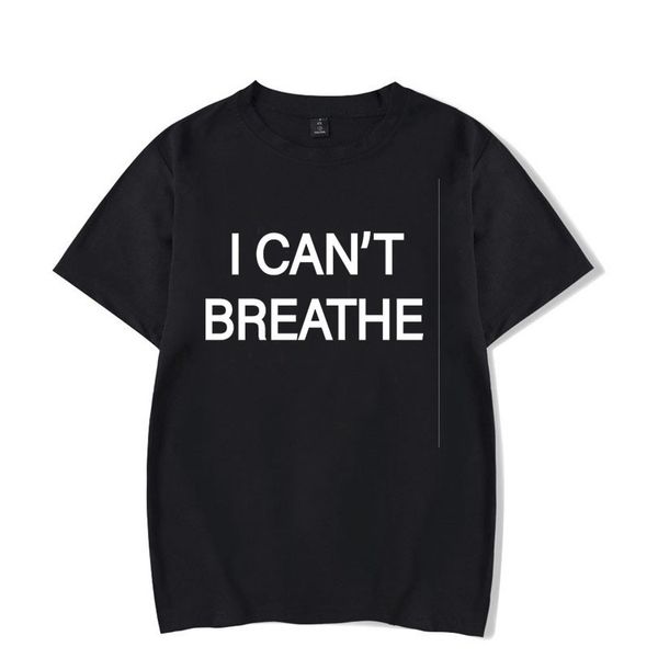 

protest t-shirt american i can't breathe short sleeves, White;black