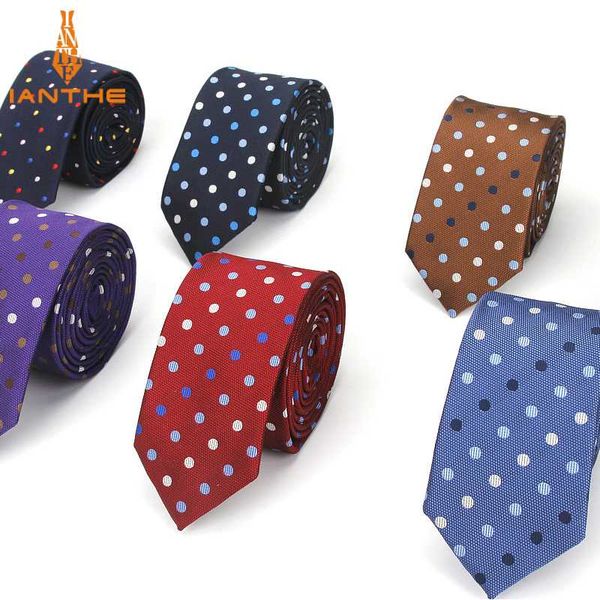 

2020 new men's pattern pokal dots classic narrow ties for men jacquard woven necktie wedding tie vintage slim necktie, Blue;purple