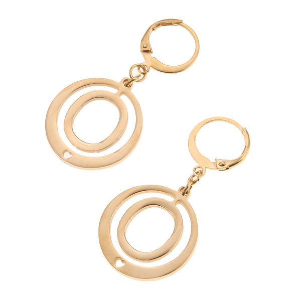 

gold color alphabet earring monogram trendy simple round jewelry initial letters o pendant earring, Silver
