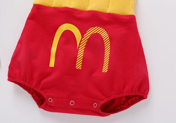

newborn infant baby girl boy french fries set cotton off shoulder straps romper jumpsuit casual outfits clothes cap body suit, Blue