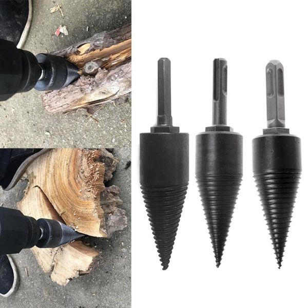 

1pc 130x32mm firewood machine drill wood cone reamer punch driver drill bit split drilling tools