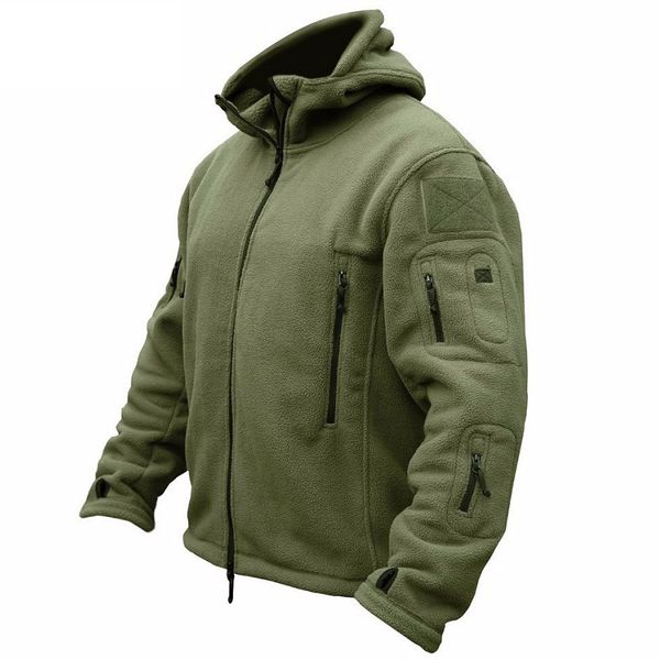 

fashion-winter military tactical fleece jacket men warm polartec us army clothes multiple pockets outerwear casual hoodie coat jackets, Black;brown