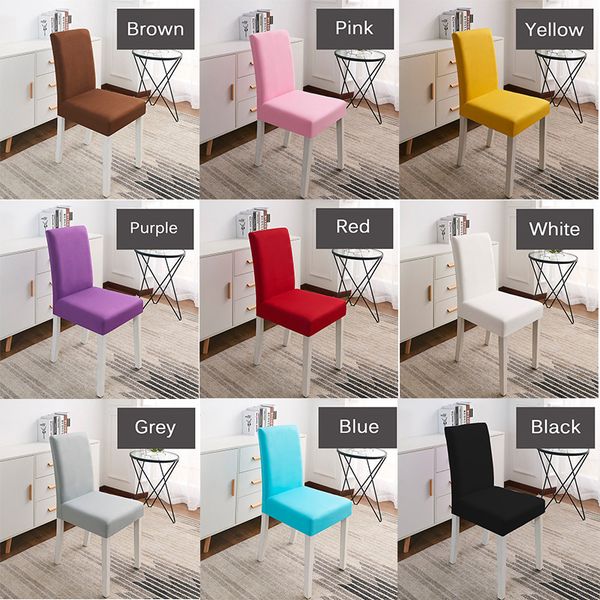 

pure color chair covers flexible l restaurant dining chair sets elastic furniture covers wedding seat cover case home decor
