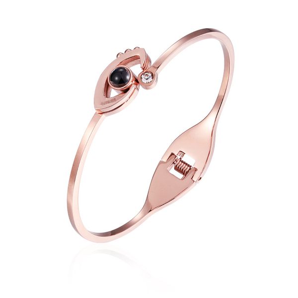 

eye design female titanium steel fashion jewelry accessories beauty bangle rose gold bracelet couples wristlet jewel gifts women, Black
