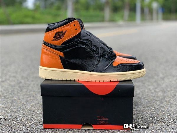 

2019 released air authentic 1 retro high og shattered backboard 3.0 black/pale vanilla-starfish 1s men basketball shoes sneakers 555088-028