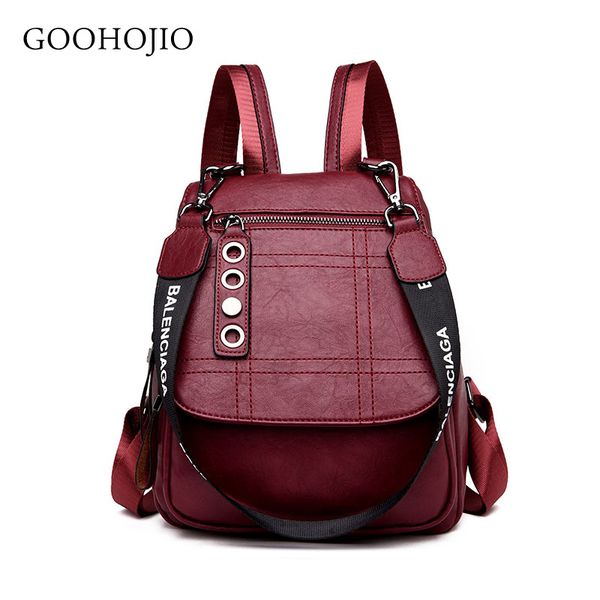 

goohojio new fashion backpack female leather women backpack large capacity bookbag leisure shoulder bags for women 2019