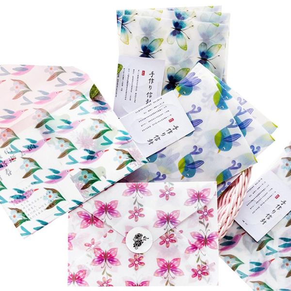 

20pack/lot lovely butterfly parchment paper envelope postcard protection handmade envelope for invitation 4 selection