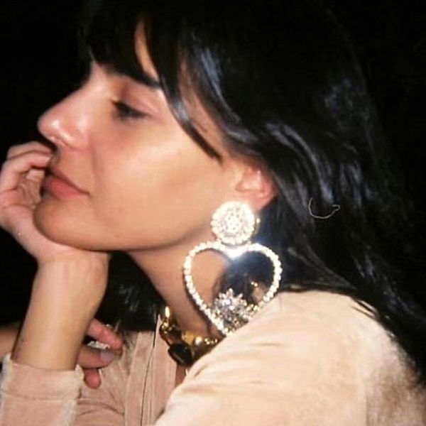 

gorgeous rhinestone big heart charms dangle earrings for women fashion jewelry big statement earrings accessory, Silver