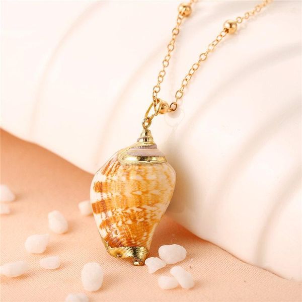 

sea shell pendant necklace for women, Golden;silver