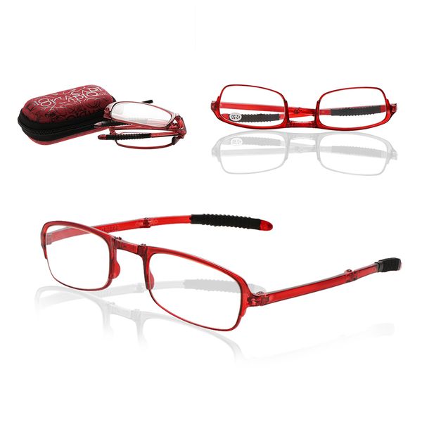 

foldable ultralight metal frame vision care reading glasses folding eyeglasses eyeglass with case
