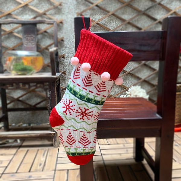 

christmas jacquard stockings sock decoration candy gift bag xmas tree hanging 11ua