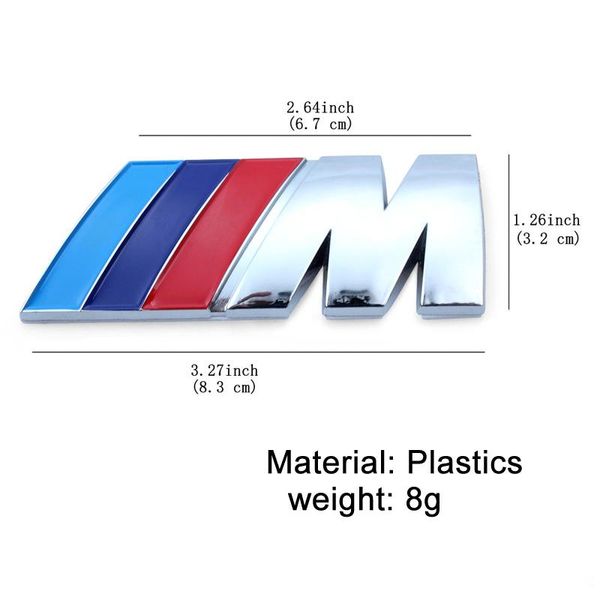

8.3cm * 3.2cm bmw m3 m5 m мощность спорта metal m логотип эмблема бренда задний хвост ствол fender эмблема наклейка пропуск