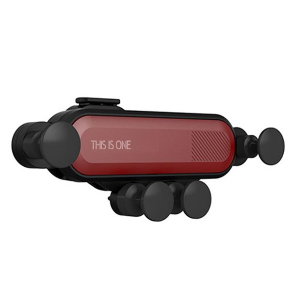 

360-degree rotation gravity air vent mount car phone holder for 4.7-6.5 inch smartphones - red