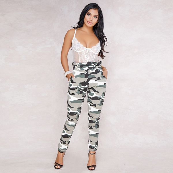 

camouflage print designer pants women high waist sports loose pencil pants spring summer casual fashion womens pants, Black;white
