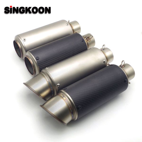 

for gsxr 600 k7 v strom gs500 cbr 250r s1000rr 51/61mm inlet universal motorcycle exhaust scape moto scooter muffler pipe