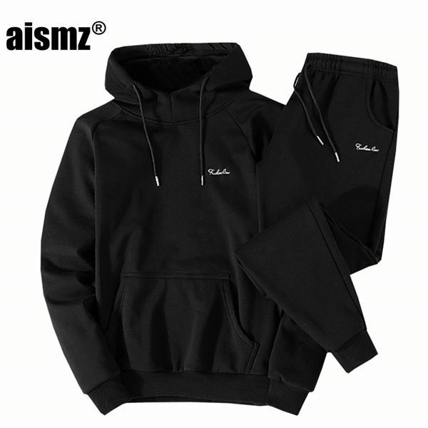 

aismz 2018 fashion spring autumn men sporting suit jacket+pant sweatsuit 2 piece set sportswear mens clothing tracksuit set, Gray