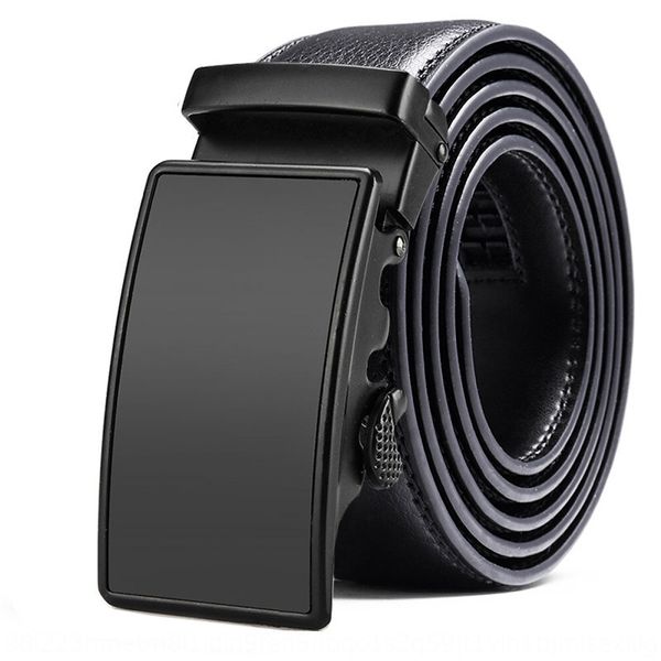 

two-layer leather men's automatic buckle business suit pants belt simple belt ly55-0027, Black;brown