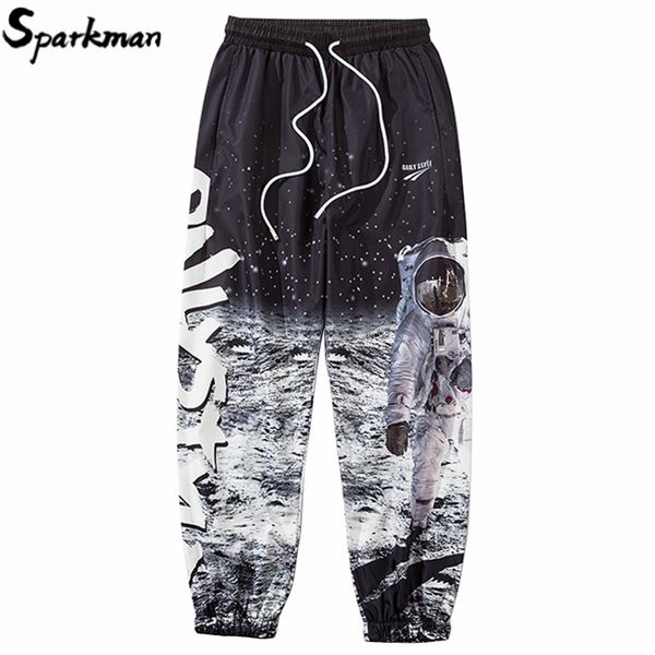 

2020 hip hop joggers pants spaceman print men streetwear harajuku sweatpants casual spring summer track pant harem trousers, Black