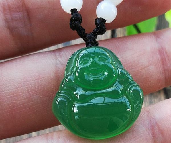 

natural ice species green chalcedony buddha guanyin pendant agate crystal birth year chalcedony pendant wholesale, Silver
