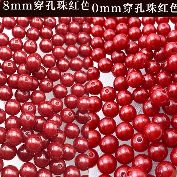 

children's bracelet candy color perforated beads diy pingan diy accessories hole bead accessories fruit manufacturing materials, Slivery;white