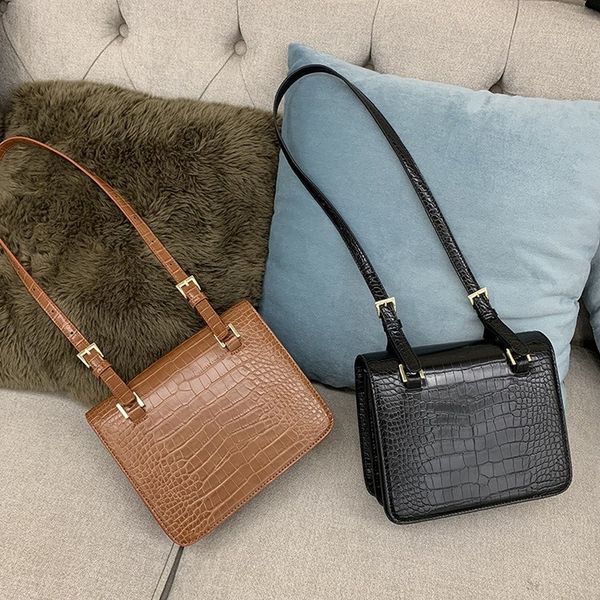 

2020 нового стиль женского сумка высокого текстурированный крокодил шаблон плечо мешок женщин способ коммуникатор площадь sling