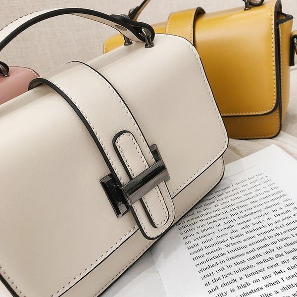 

bag for women 2020 luxury handbag women bagsvv designer solid leather yellow white pink shoulder bag purse sac a main #leed
