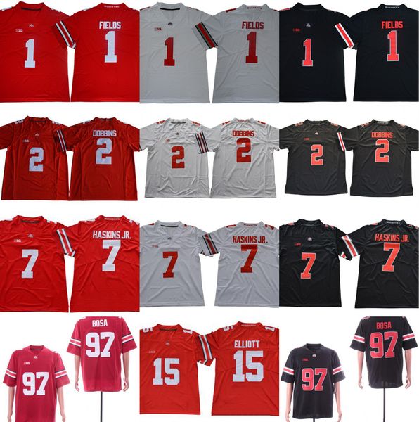

2019 Ohio State Buckeyes OSU College #1 Justin Fields #2 JK Dobbins #7 Dwayne Haskins Jr. #97 Nick Bosa #15 Elliott College Football Jerseys
