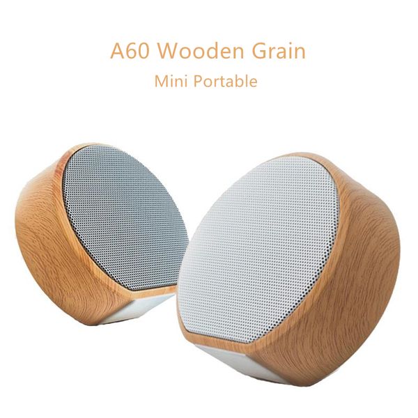 

wooden grain wireless bluetooth speaker a60 portable mini subwoofer audio speaker gift stereo loudspeaker sound system supports tf card