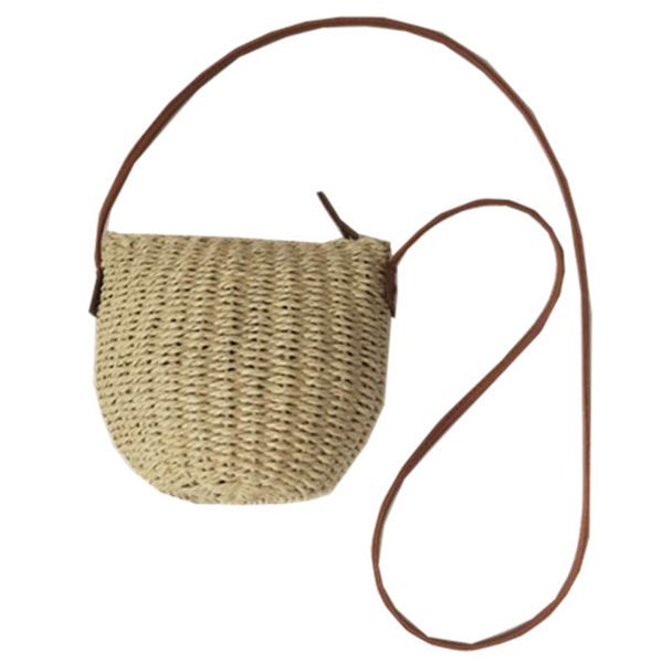 

straw children messenger bag for key woven beach bag of kids oblique grass weave new crossbody bags