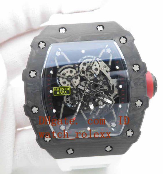 

mens rm 035 rafael nadal fc/ru white kvf v2 my8215 mod kvf factory full forged carbon bezel miyota automatic watches, Slivery;brown