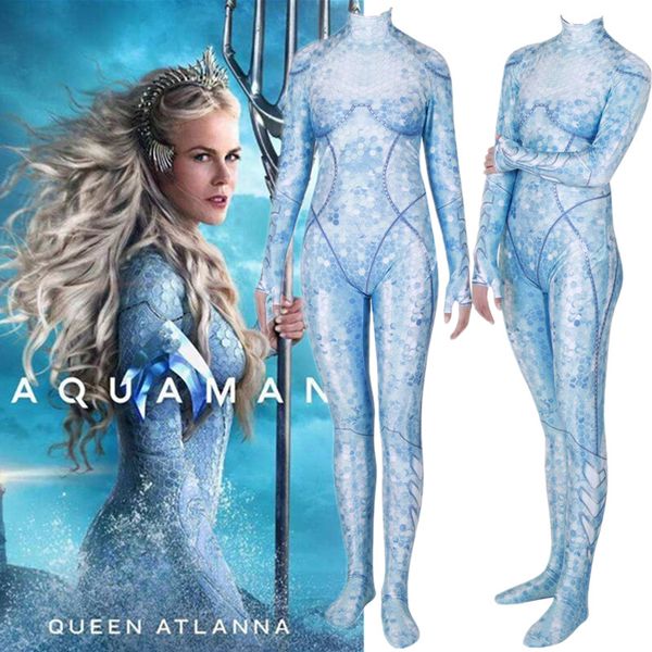 

women kids aquaman queen atlanna cosplay costume zentai bodysuit suit jumpsuits, Black;red